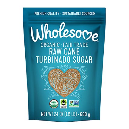 Wholesome Organic Cane Sugar Raw Turbinado - 24 Oz - Image 2