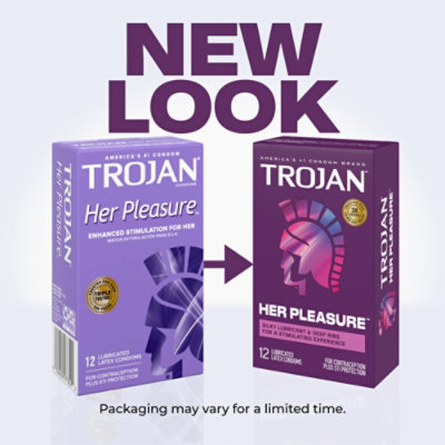 Trojan Her Pleasure Sensations Lubricated Condoms - 12 Count - Image 2