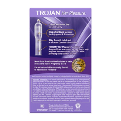 Trojan Her Pleasure Sensations Lubricated Condoms - 12 Count - Image 5