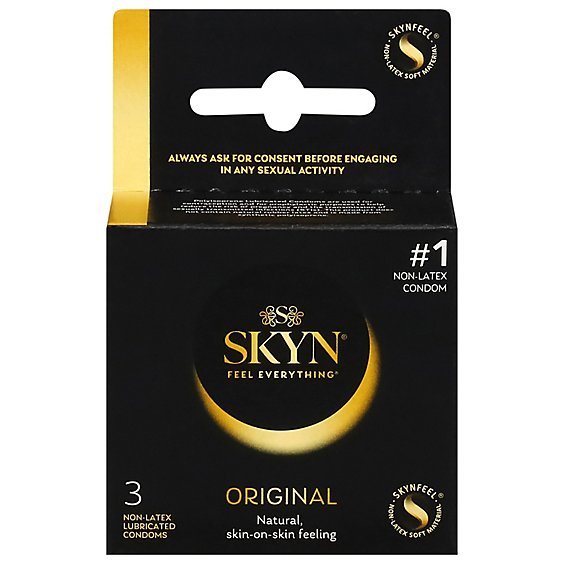 SKYN Lubricated Condoms Non-Latex Original - 3 Count