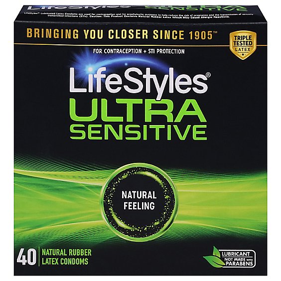 Lifestyle Condom Sensitive Lubricated - 40 Count