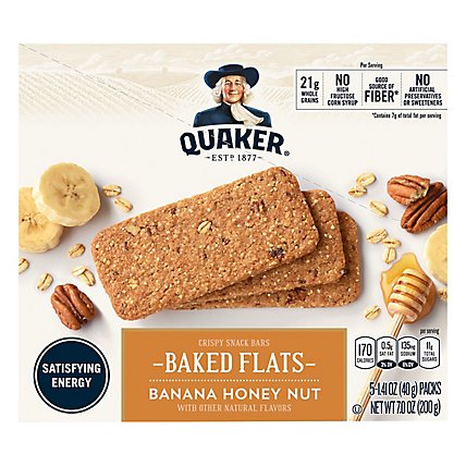 Quaker Breakfast Flats Breakfast Bars Banana Honey Nut - 5-1.41 Oz - Image 1