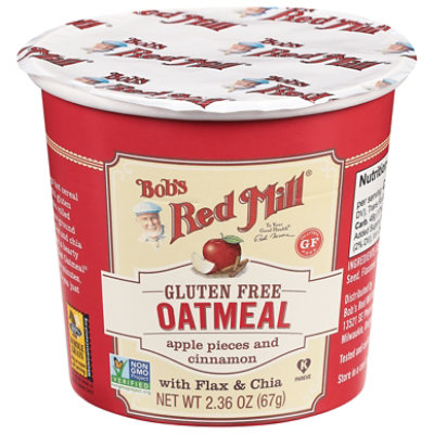 Bob's Red Mill Gluten Free Apple Pieces & Cinnamon Oatmeal Cup with Flax & Chia - 2.36 Oz - Image 2