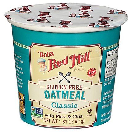 Bob's Red Mill Gluten Free Classic Oatmeal Cup with Flax & Chia - 1.81 Oz - Image 3