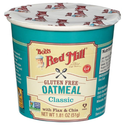 Bob's Red Mill Gluten Free Classic Oatmeal Cup with Flax & Chia - 1.81 Oz