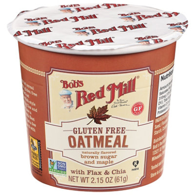 Bob's Red Mill Gluten Free Brown Sugar & Maple Oatmeal Cup with Flax & Chia - 2.15 Oz - Image 2