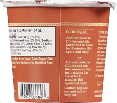 Bob's Red Mill Gluten Free Brown Sugar & Maple Oatmeal Cup with Flax & Chia - 2.15 Oz - Image 5