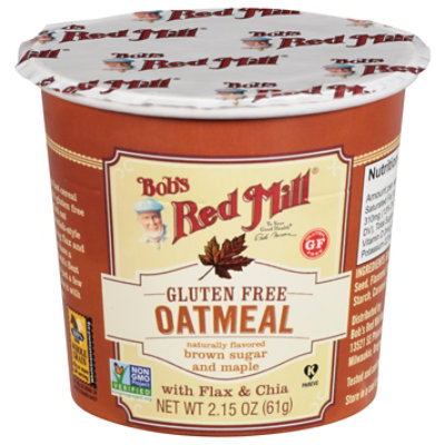 Bob's Red Mill Gluten Free Brown Sugar & Maple Oatmeal Cup with Flax & Chia - 2.15 Oz