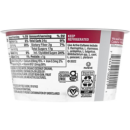 So Delicious Dairy Free Yogurt Alternative Coconutmilk Raspberry - 5.3 Oz - Image 6