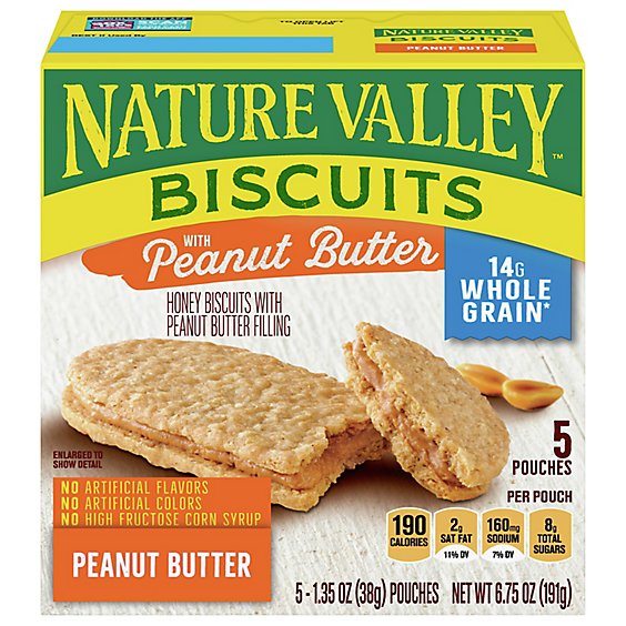 Nature Valley Biscuits Honey with Peanut Butter Filling - 5-1.35 Oz