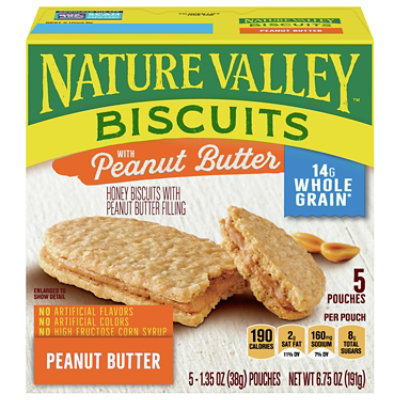 Nature Valley Biscuits Honey with Peanut Butter Filling - 5-1.35 Oz