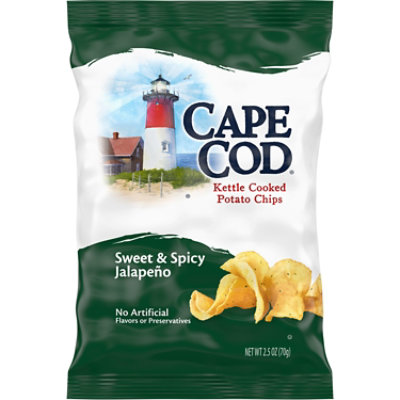 Cape Cod Sweet and Spicy Jalapeno Kettle Cooked Potato Chips - 2.5 Oz - Image 1