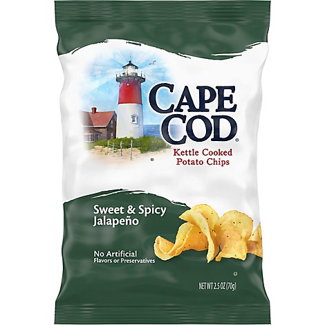 Cape Cod Potato Chips Kettle Cooked Sweet & Spicy Jalapeno - 2.5 Oz