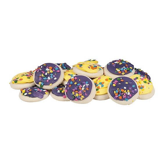 Bakery Cookies Tray Sugar Frosted Yellow Purple - Each