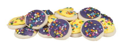 Bakery Cookies Tray Sugar Frosted Yellow Purple - Each