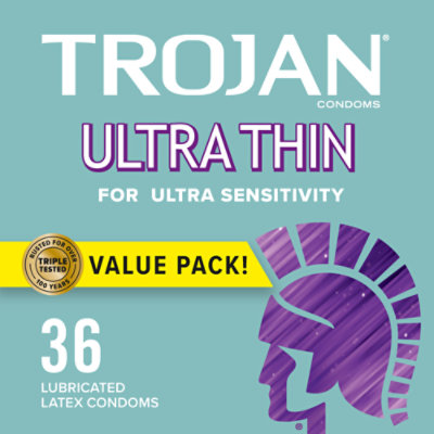 Trojan Condoms Ultra Thin Lubricant - 36 Count