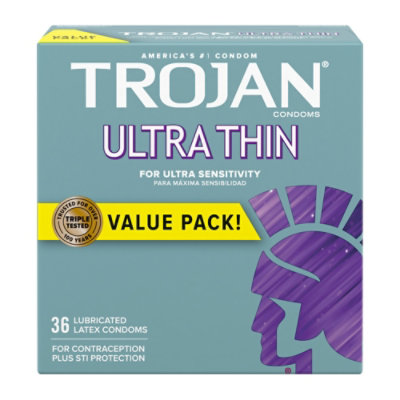 Trojan Ultra Thin Condoms For Ultra Sensitivity 36 Count - Each