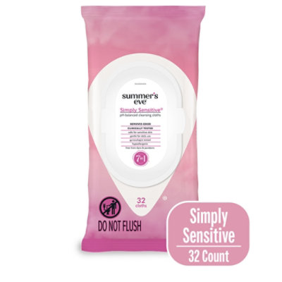 Summers Eve Cleansing Cloths for Sensitive Skin Simply Sensitive - 32 Count - Image 2