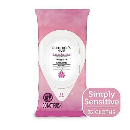 Summers Eve Cleansing Cloths for Sensitive Skin Simply Sensitive - 32 Count - Image 1