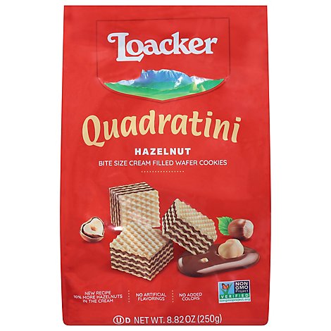 Loacker Quadratini Cookies Wafer Bite Size Hazelnut - 8.82 Oz