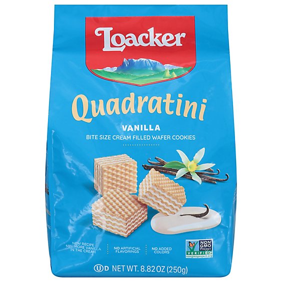 Loacker Quadratini Cookies Wafer Bite Size Vanilla - 8.82 Oz
