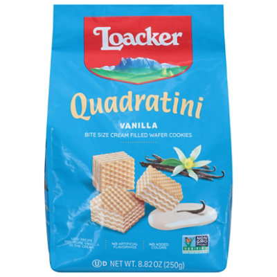 Loacker Quadratini Cookies Wafer Bite Size Vanilla - 8.82 Oz - Image 1