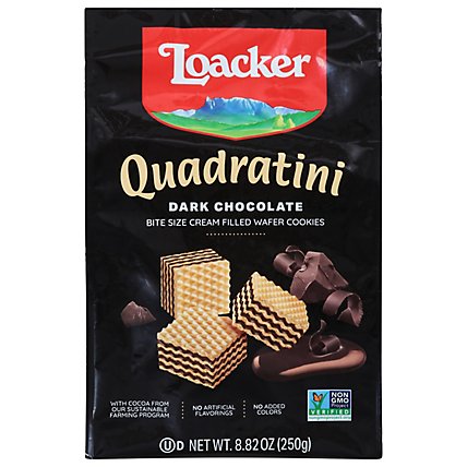 Loacker Quadratini Cookies Wafer Bite Size Dark Chocolate - 8.82 Oz - Image 3