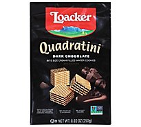 Loacker Quadratini Cookies Wafer Bite Size Dark Chocolate - 8.82 Oz