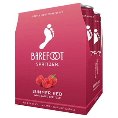 Barefoot Spritzer Summer Red Wine Single Serve Cans - 4-250 Ml - Image 2