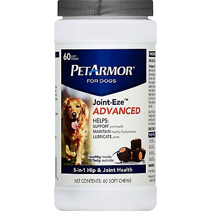 PetArmor Joint-Eze Advanced 5-In-1 Hip & Joint Health Soft Chews For Dogs Jar - 60 Count - Image 2