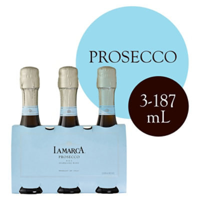 La Marca Prosecco Sparkling Wine Single Serve Bottles - 3-187 Ml - Image 2