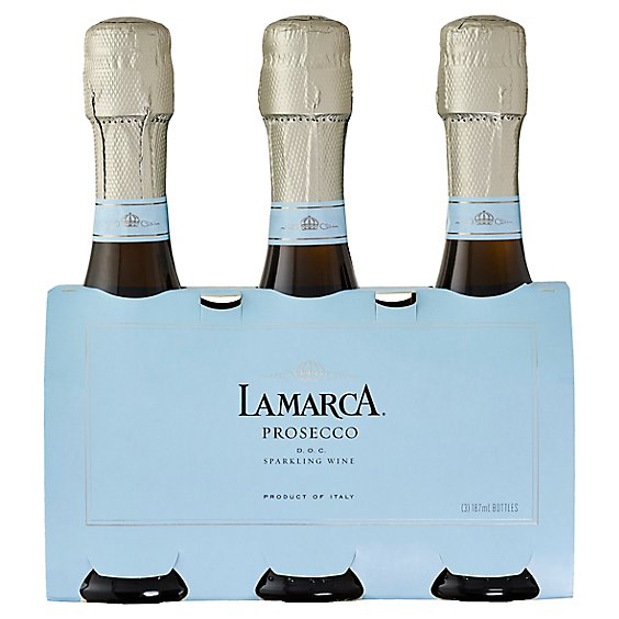 La Marca Prosecco Sparkling Wine Single Serve Bottles - 3-187 Ml