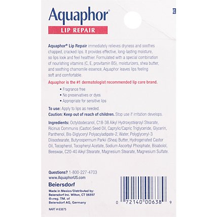 Aquaphor Lip Repair For Severely Dry Lips - 0.35 Fl. Oz. - Image 5