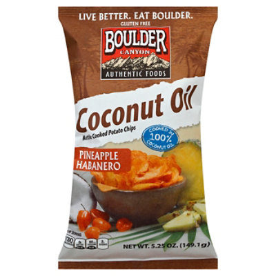Boulder Canyon Authentic Foods Potato Chips Kettle Cooked Coconut Oil Pineapple Habanero - 5.25 Oz