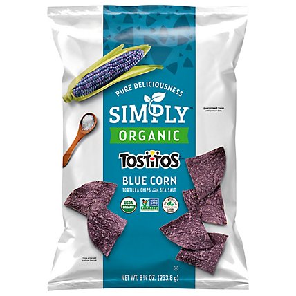 TOSTITOS Tortilla Chips Simply Organic Blue Corn - 8.25 Oz - Image 3