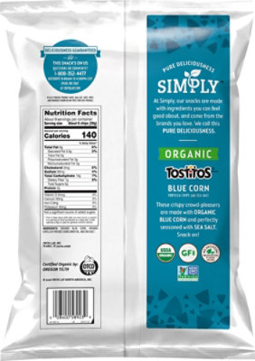 TOSTITOS Tortilla Chips Simply Organic Blue Corn - 8.25 Oz - Image 6