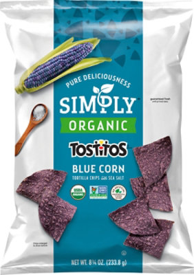 TOSTITOS Tortilla Chips Simply Organic Blue Corn - 8.25 Oz - Image 2