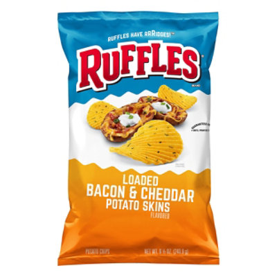  Ruffles Potato Chips Loaded Bacon & Cheddar Potato Skins - 8.5 Oz 