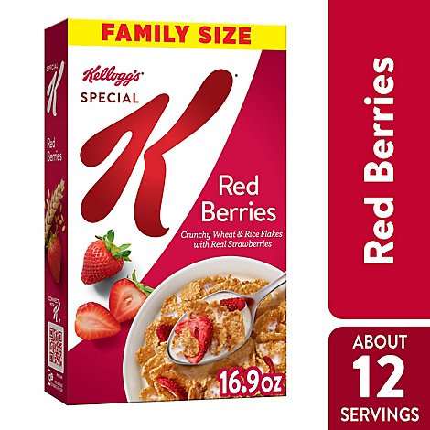 Special K Breakfast Cereal Made with Real Strawberries Red Berries - 16.9 Oz