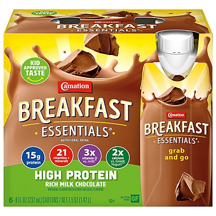 Carnation Breakfast Essential High Protein Nutritional Drink Rich Milk Chocolate - 6-8 Fl. Oz. - Image 3