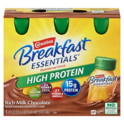 Carnation Breakfast Essential High Protein Nutritional Drink Rich Milk Chocolate - 6-8 Fl. Oz. - Image 3