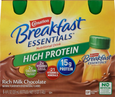 Carnation Breakfast Essential High Protein Nutritional Drink Rich Milk Chocolate - 6-8 Fl. Oz. - Image 2