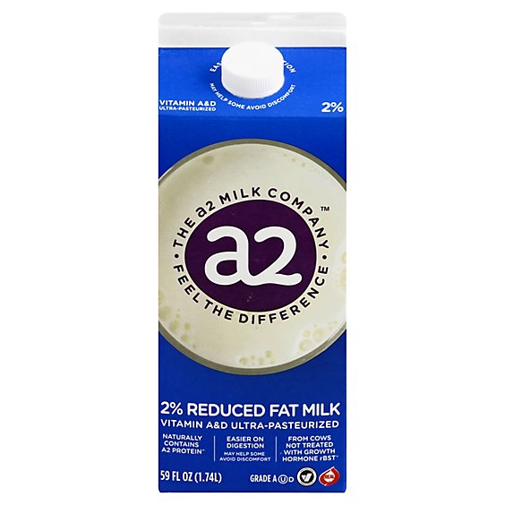 a2 Milk 2% Reduced Fat Milk - Half Gallon