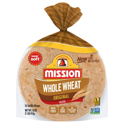 Mission Tortillas Flour Whole Wheat Fajita Bag 16 Count - 16 Oz