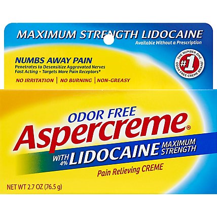 Aspercreme Pain Relieving Creme Maximum Strength Odor Free - 2.7 Oz - Image 2