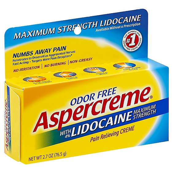 Aspercreme Pain Relieving Creme Maximum Strength Odor Free - 2.7 Oz