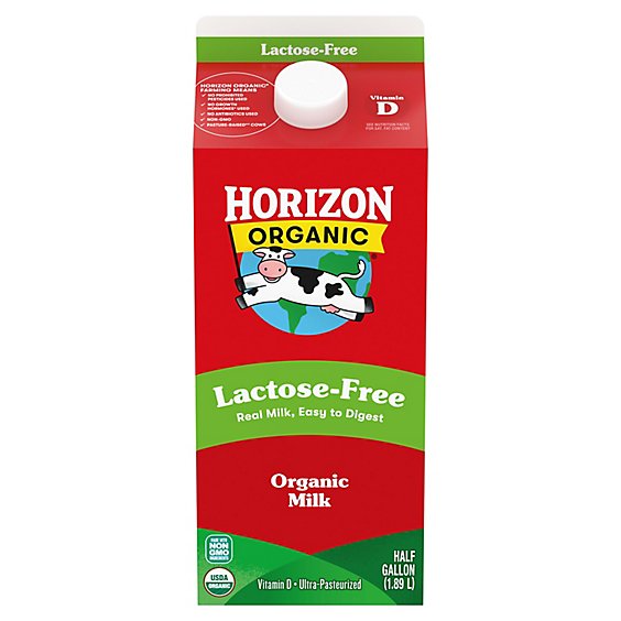 Horizon Organic Whole Lactose Free Milk - 0.5 Gallon