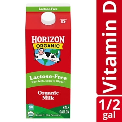 Horizon Organic Whole Lactose Free Milk Carton - 0.5 Gallon - Image 1