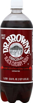 Dr Browns Black Cherry Soda - 33.8 Fl. Oz. - Image 2