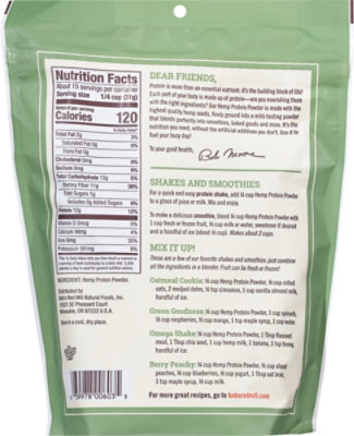 Bobs Red Mill Protein Powder Hemp - 16 Oz - Image 5